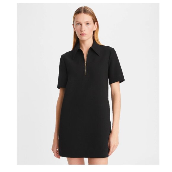 Tory Burch Black Crepe Polo Dress - Picture 2 of 14